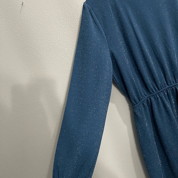 Loft Outlet Size Medium Shimmery Blue Dress good condition - Picture 6 of 16